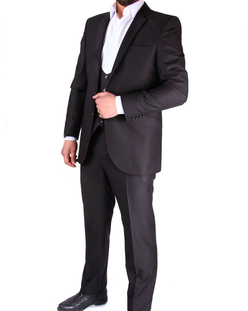 Düz Kesim Takım Elbise Yelekli